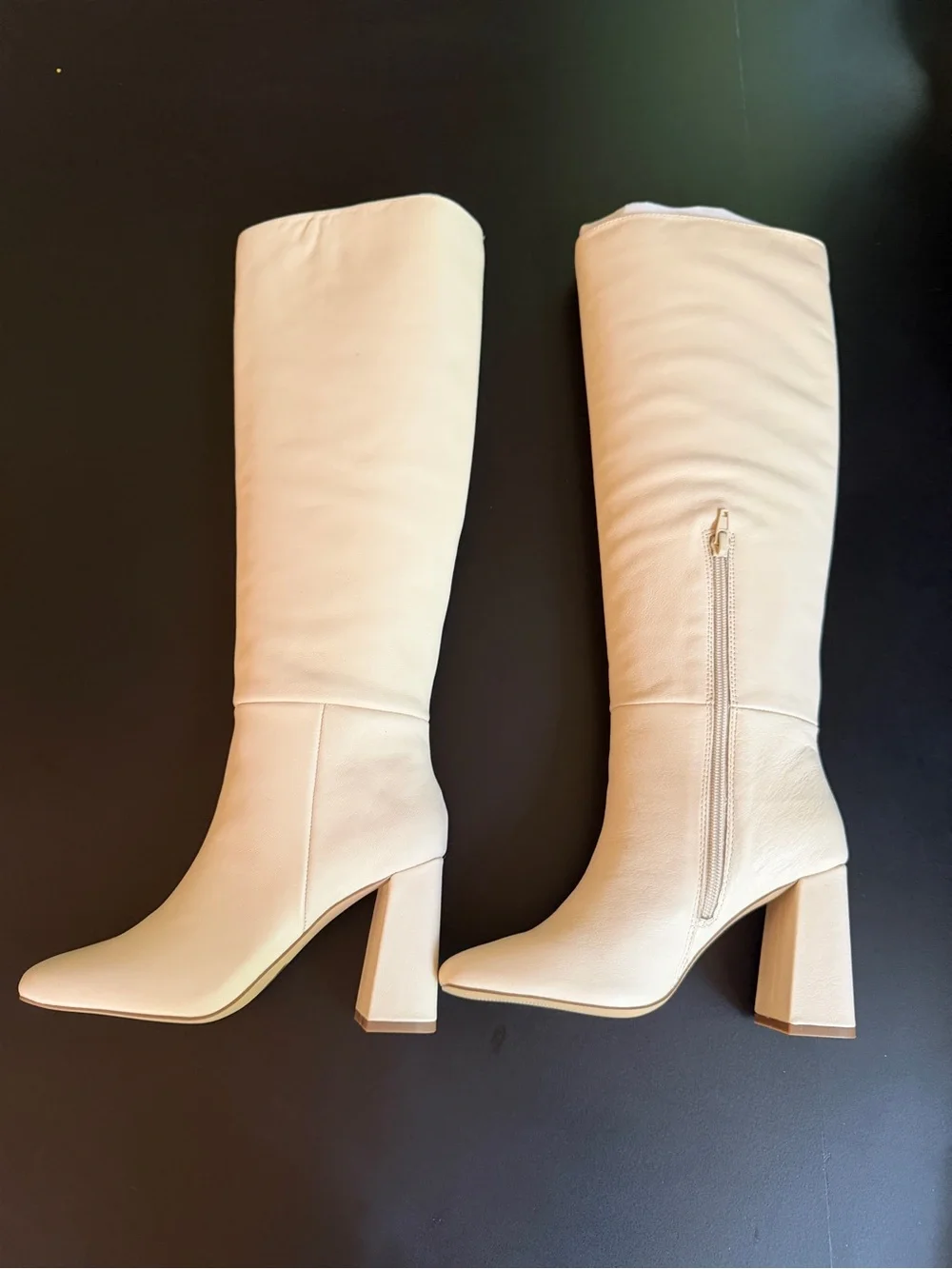 Aldo Beige Over-the-Knee Block Heel Boots